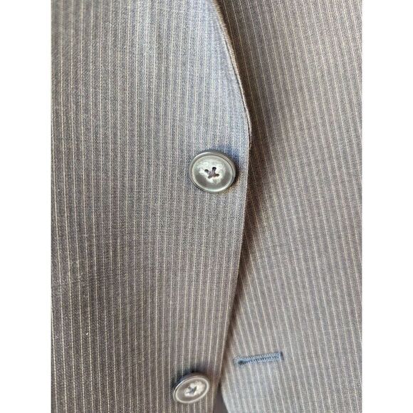 Calvin Klein Men's Gray 2 Piece Set Pinstripe Wool Jacket & Pant Suit Size 43R - Picture 7 of 8